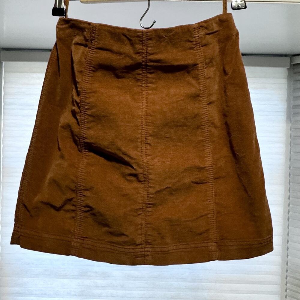 FREE PEOPLE MODERN FEMME CORDUROY WESTERN INSPIRED MINI SKIRT Size 4 - Picture 2 of 5